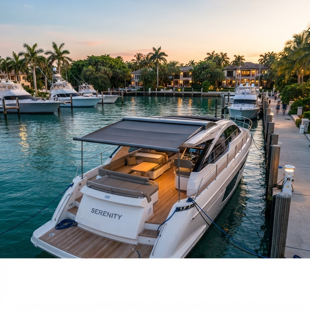 Automatic boat cover on the water in The Florida Keys, South Florida